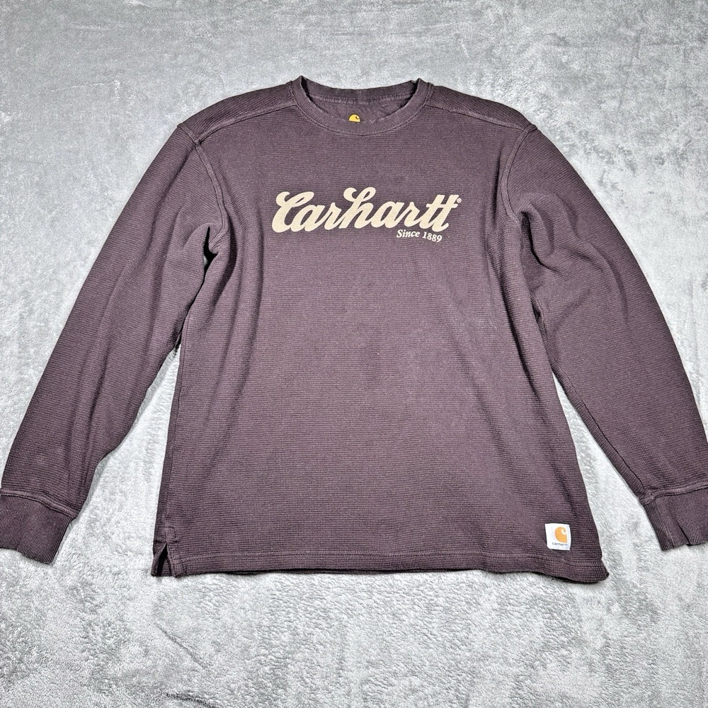 Carhartt Sweatshirt Mens Large Brown‎ Relaxed Fit Logo Crewneck Workwear